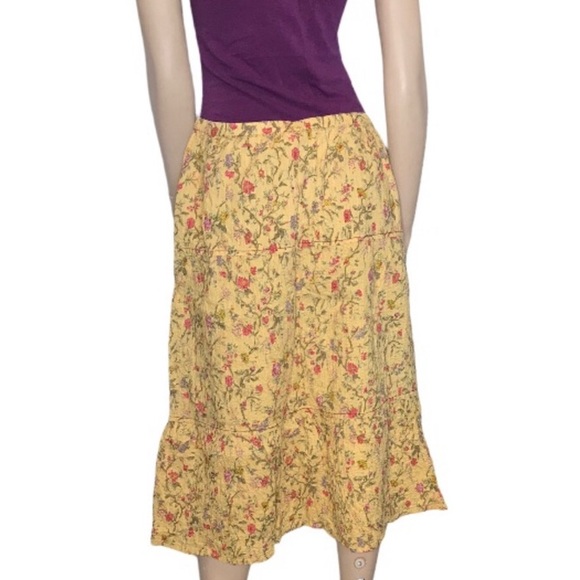 April Cornell Large A-line Pleated Floral skirt - Picture 2 of 8